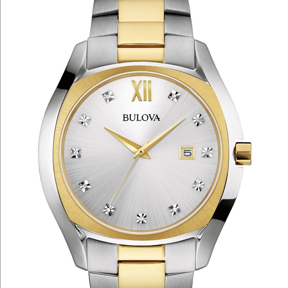 Bulova men’s diamond dial two tone watch